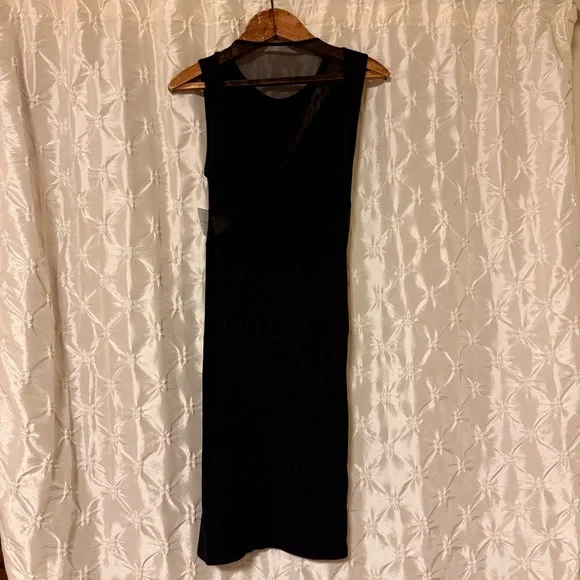 Intimately Free People Black Hide and Seek Ribbed Mesh Bodycon Dress Sleeveless - Picture 5 of 14